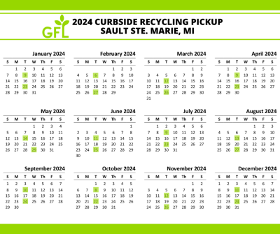 2024 Recylcing Calendar GFL