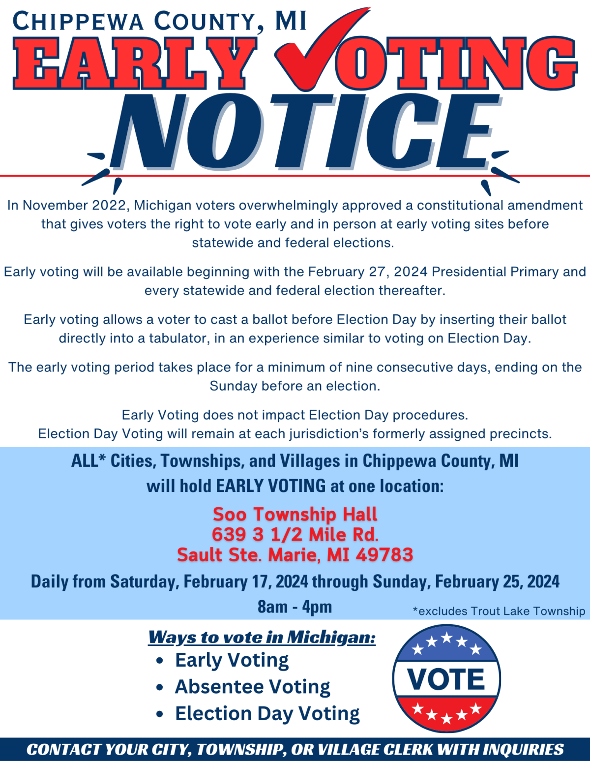 Early Voting Notice