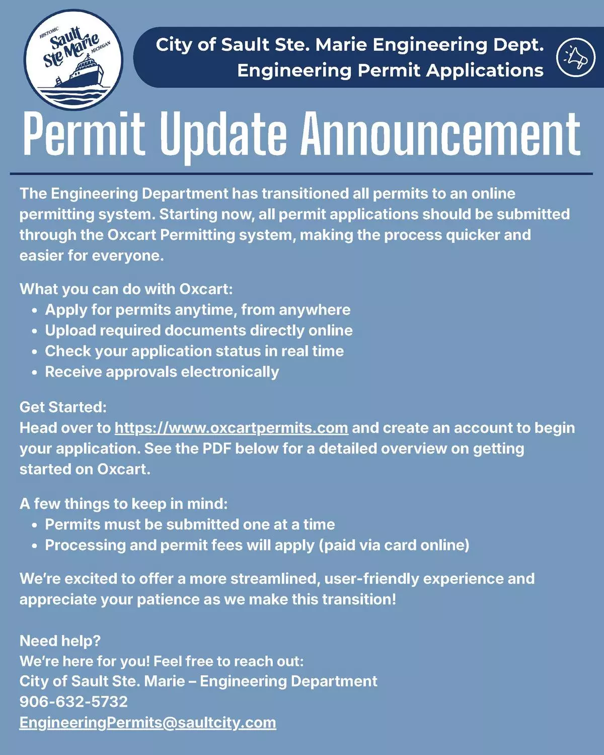 Permit Update Announcement